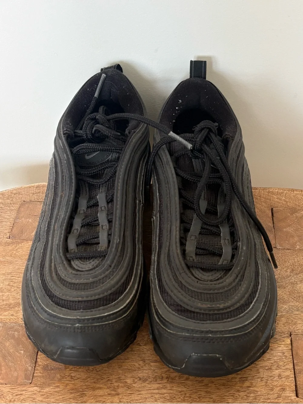 Nike Air Max 97 Womens Triple Black Athletic Sneakers Size 7